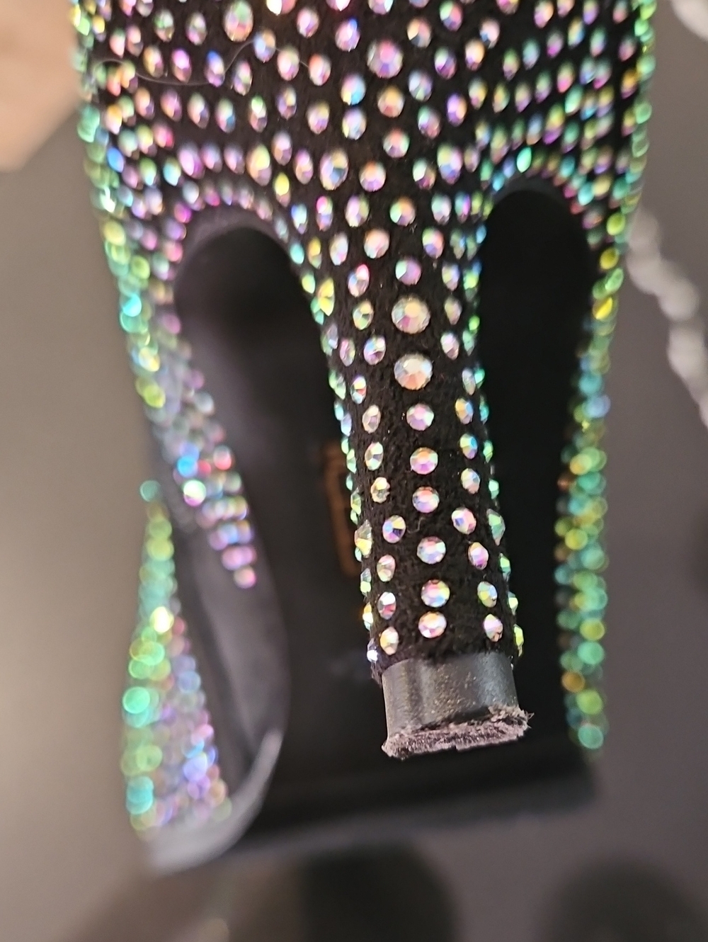 Patrizia Spring Step Rhinestone Ankle Boots Size 7 Black Sparkly Bootie - Picture 11 of 11